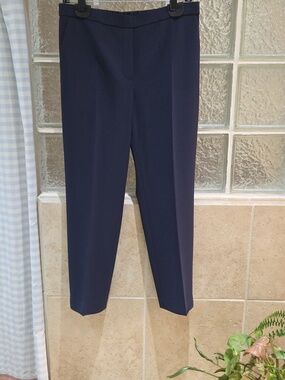 New Theory Nocturne Navy Treeca Pull-on Admiral Crepe Womens Pants Size 8